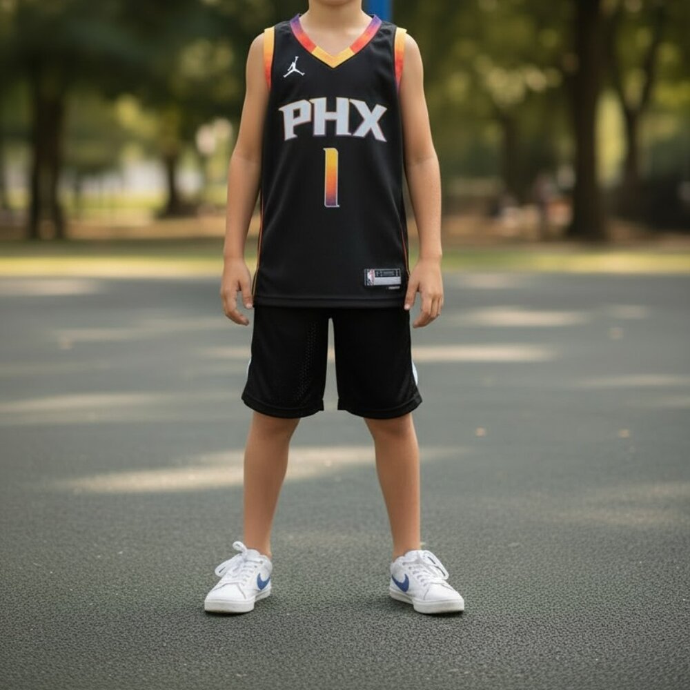 🔥  Phoenix Suns Devin Booker #1 Statement Edition Youth M Jersey